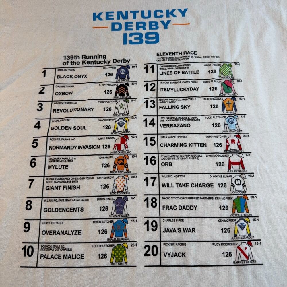 2013 Kentucky Derby 139 Field T Shirt Mens M NWT Churchill Downs Horse Racing
